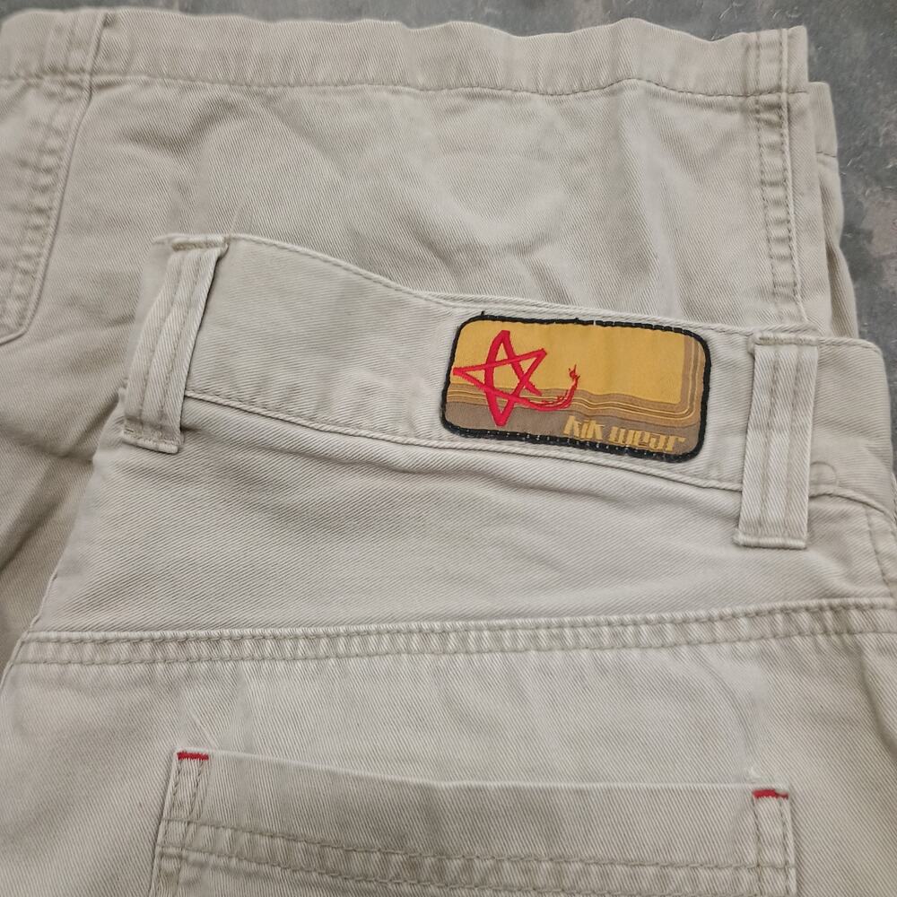 Kikwear Cargo Shorts Baggy Rave Y2K Grunge Wide Leg 32x12.5 Skate Surf Cyber